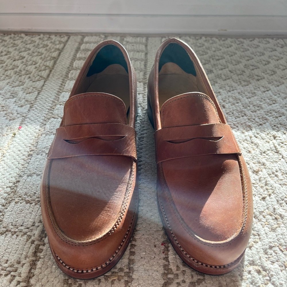 Adelante Shoe Co. Classic Brown Custom Made Leather Loafers